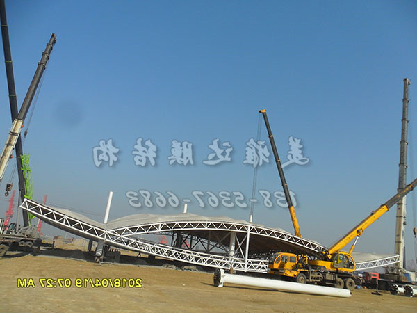 PTFE膜材江苏某中心港区大门膜结构工程